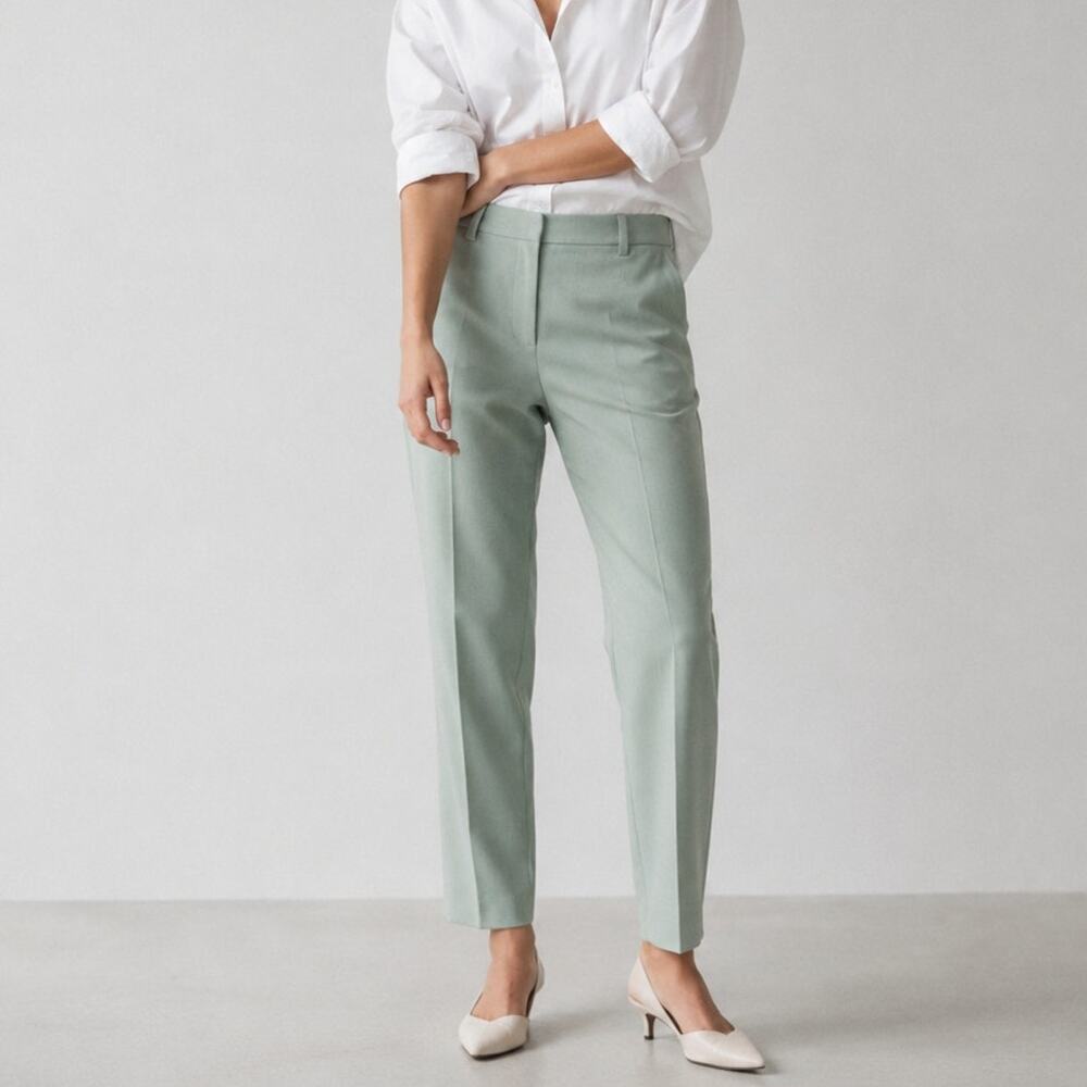Vince Light Green Wool Blend Tailored Trouser Pants, size 6